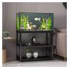 5/10/20-Gallon Aquarium Stand, Black/White, Heavy-Duty 2-Tier Reptile Tank Table, 70 cm High view 1