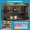 5/10/20-Gallon Aquarium Stand, Black/White, Heavy-Duty 2-Tier Reptile Tank Table, 70 cm High view 3