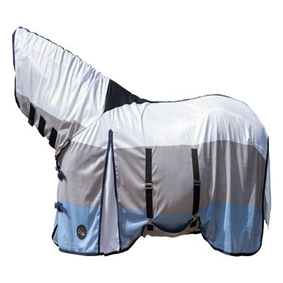 HKM Strong Fly Sheet with Neck Cover, Blue/White/Gray, 155
