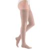 medi mediven elegance Breathable Thigh-High Compression Stockings, Comfort Sole, Size V, Compression Class 1, Cashmere, Short, Open Toe, Dotted Grip Band view 1