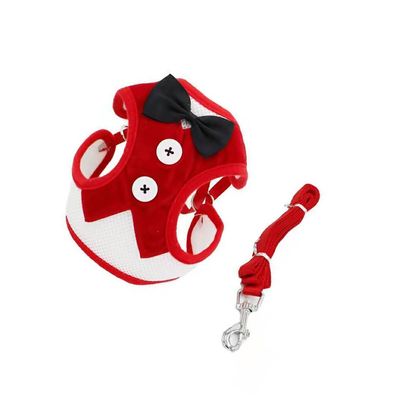 budiniao Puppy Harness Leash Set, Red/M