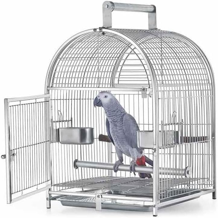 Parrot and Budgie Travel Cage, Stainless Steel