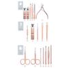 Manicure Nail Clipper Set, Stainless Steel, 18-Piece, Pink view 2