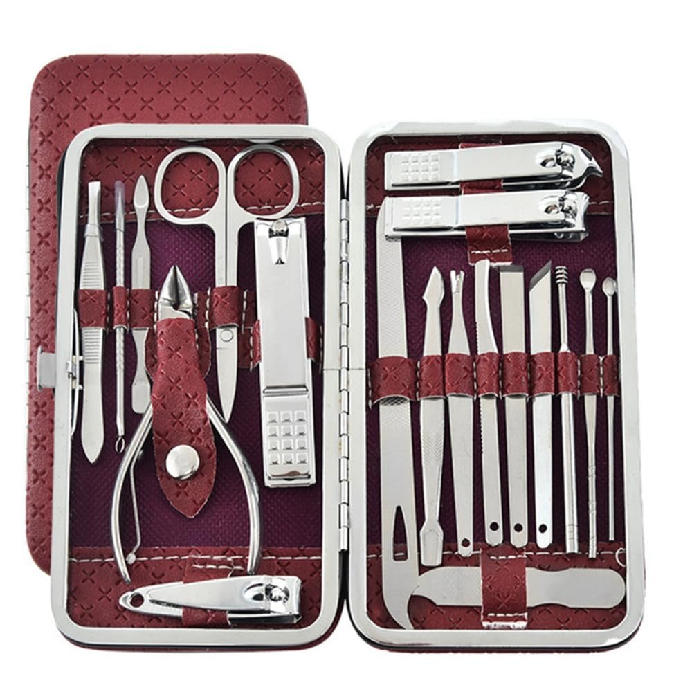 19-Piece Manicure and Pedicure Nail Clipper Set with Case