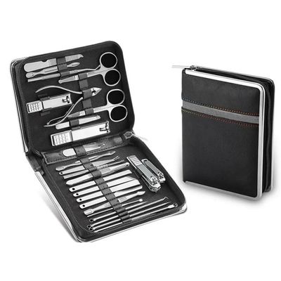 26-Piece Manicure Set with Nail Clippers, Stainless Steel, Black