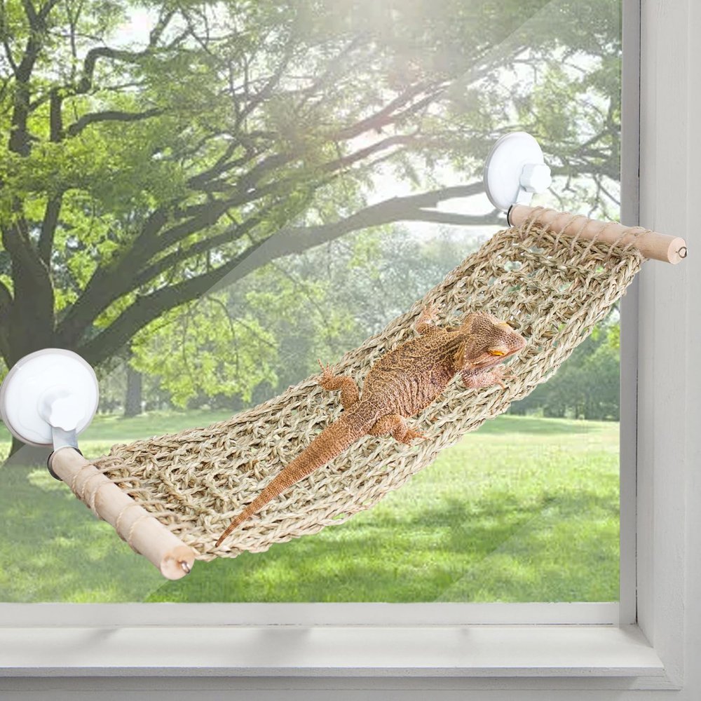 FlidRunest 54.9 x 19.8 cm Seagrass Reptile Hammock with Strong Suction Cups