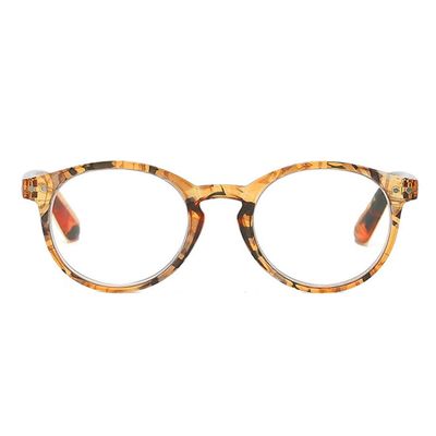 AOOLIA Round Reading Glasses for Women and Men, Orange, +1.50