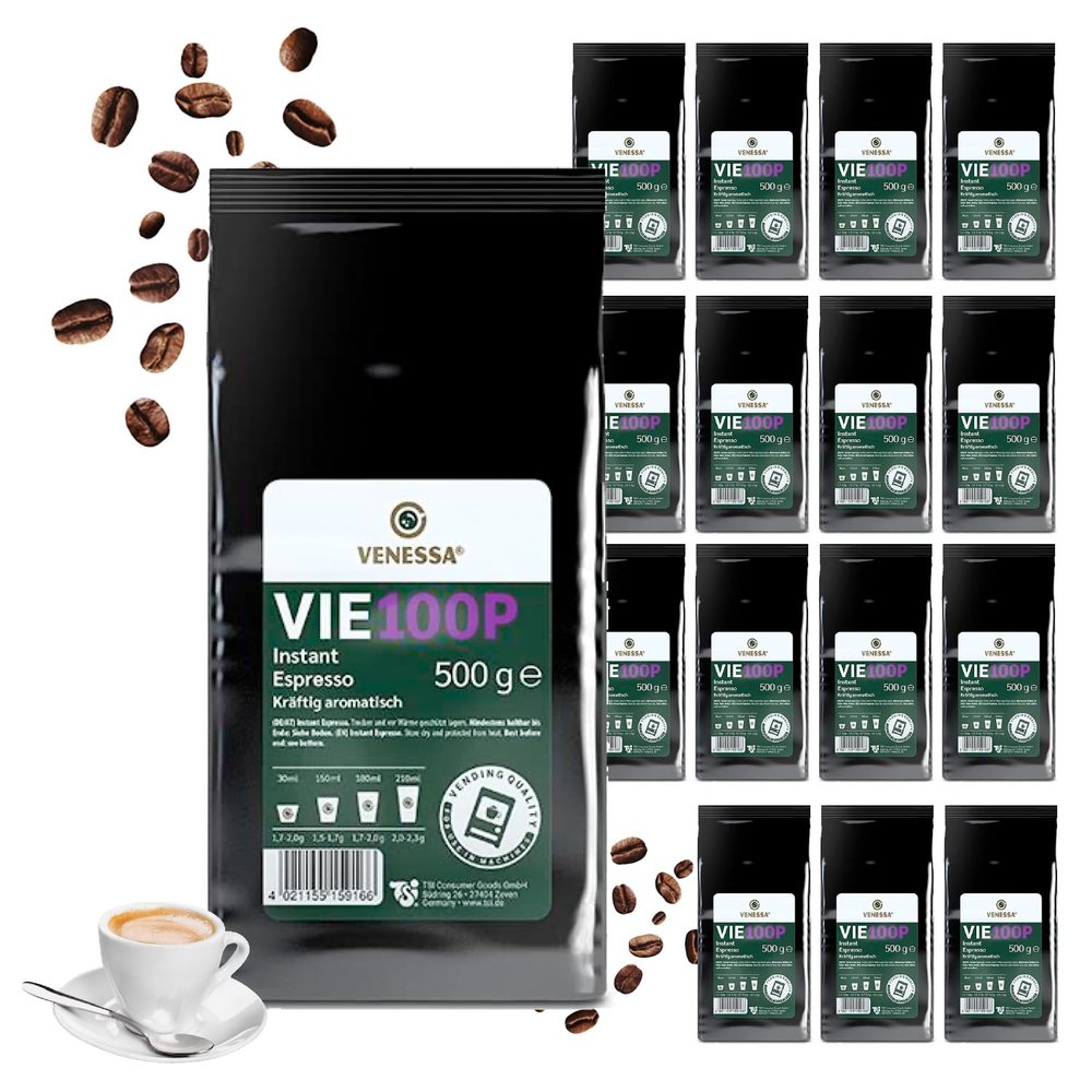 VENESSA VIE 100P Premium Instant Espresso, 15 x 500 g