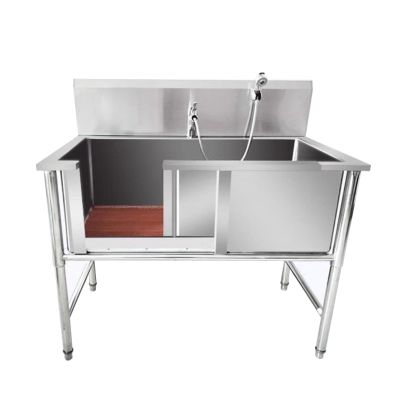 Stainless Steel Dog Bathing Tub, 39.3 in x 19.6 in Deep