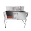 Stainless Steel Dog Bathing Tub, 39.3 in x 19.6 in Deep view 1