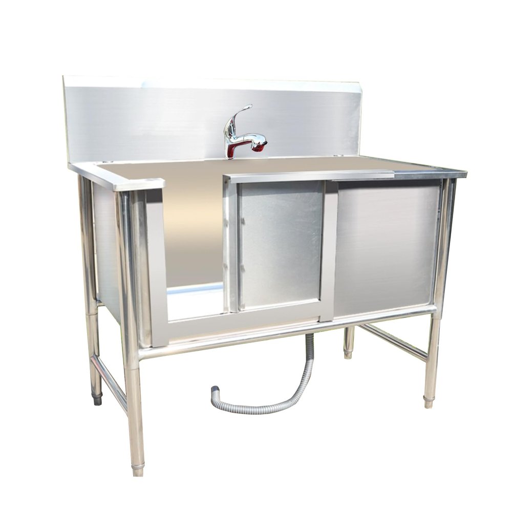 Professional Stainless Steel Dog Grooming Bathtub, 100 × 40 cm (39.3 × 15.7 in)