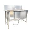 Professional Stainless Steel Dog Grooming Bathtub, 100 × 40 cm (39.3 × 15.7 in) view 1