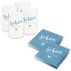 itenga Table Decoration Set – “So Glad You’re Here” Napkins, 30 x 30 cm, 3-Ply, 40 Pieces, and 6 Candle Lanterns, Nordic Blue view 1
