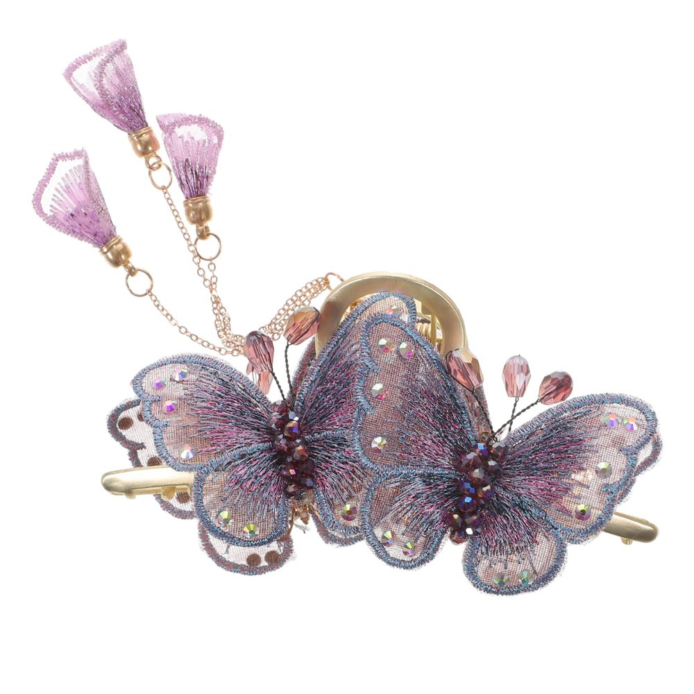 Purple Alloy Butterfly Hair Clip