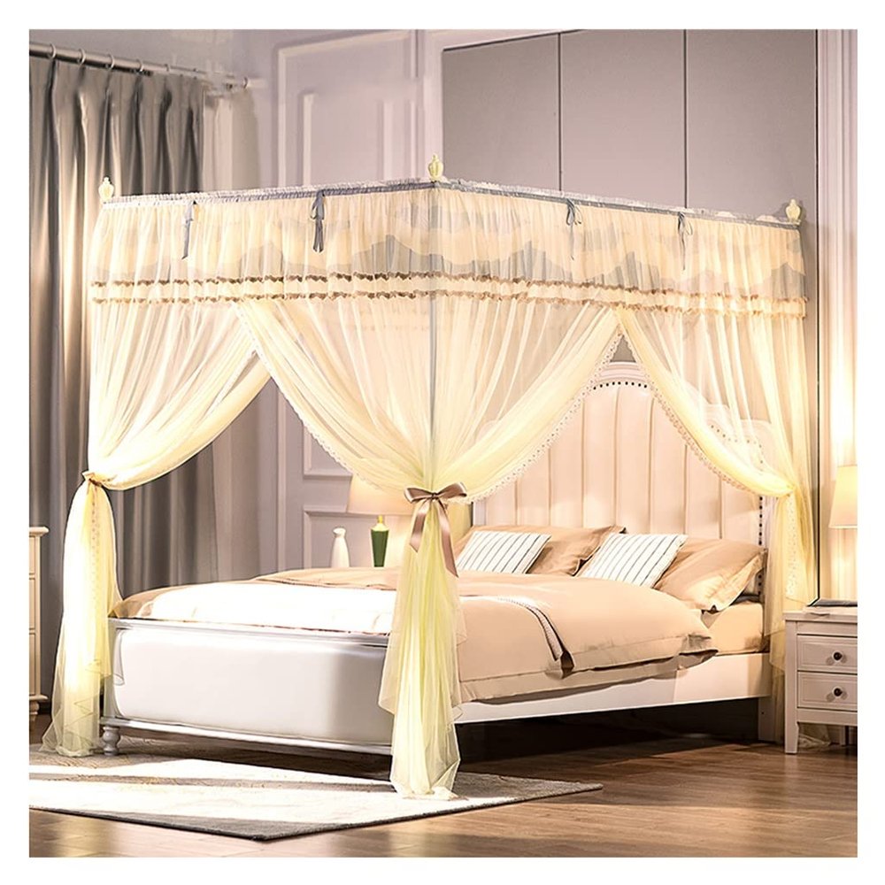 Bed Canopy, Freestanding Mosquito Net, Courtyard-Style Lace Tent with Sturdy Stand, Easy to Assemble and Disassemble (Size: 120 x 200 x 200 cm)