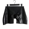 AZRLZP Sexy Men's Latex Boxer Shorts with Condom-Style Rubber Underwear view 4