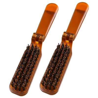 Beatifufu 2-Pack Folding Styling Brushes, ABS with Nylon Bristles, Portable Travel Combs for Men and Women