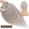 Wavy Wig Hair Topper for Women 6–18 in, Center Part, Human Hair Topper, 10 x 12 cm Silk Base with 4 Clips, Smooth Hair Loss Wig Grip (Size: 14 in, C view 4