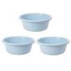 HOHXFYP Round Plastic Wash Basins, 3-Pack, Thickened Blue, 12-Inch Lightweight Shallow Basins for Home, Dorms, and Promotional Gifts view 1