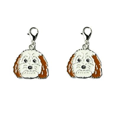 Blue Dream Island Dog Keychain, 2 Pieces, Metal Keychain, Portable, Mini Dog Shape, Collar Pendant, DIY Dog Tags, Gifts, 2.5*4cm, Metal Alloy