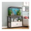 Aquarium Stand for 10-, 20-, and 30-Gallon Tanks, Heavy-Duty Metal and Wood Tank Table with Cabinet Storage, 60 x 30 x 70 cm, Black/White view 1