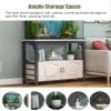 Aquarium Stand for 10-, 20-, and 30-Gallon Tanks, Heavy-Duty Metal and Wood Tank Table with Cabinet Storage, 60 x 30 x 70 cm, Black/White view 3