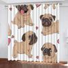 MEVASA Pug Puppy 3D Blackout Curtains, 2-Piece Set, Dog Design, Microfiber, 55 x 63 in view 1