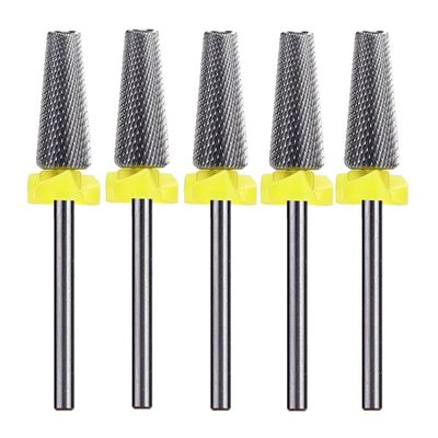 Aqxyedc 10-Piece Set, 6.00 mm 5-in-1 Cross-Cut Carbide Nail Drill Bits for Removing Acrylic, Gel and Polish