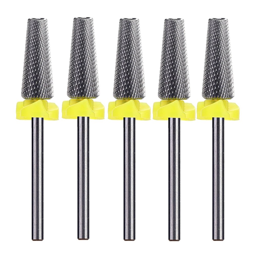 Aqxyedc 10-Piece Set, 6.00 mm 5-in-1 Cross-Cut Carbide Nail Drill Bits for Removing Acrylic, Gel and Polish