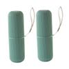 FRCOLOR 2-Piece Toothbrush Storage Box with Holder, Durable PP, Portable for Travel and Camping view 1