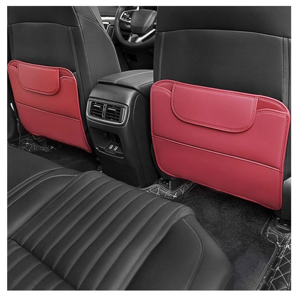 Car Seat Back Organizer for Audi A1 Hatchback Sportback 8X GB, PU Leather, B/Red