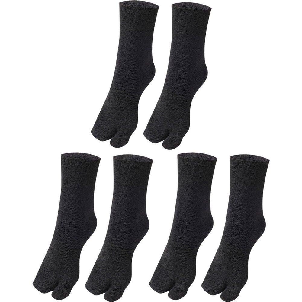 Muteitt 3 Pairs Tabi Split-Toe Socks, Unisex, Solid Color