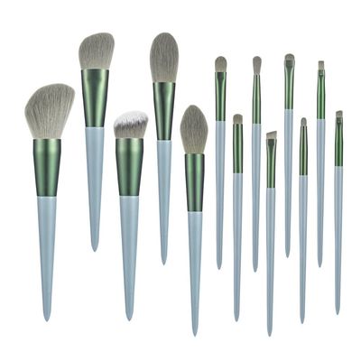 13-Piece Makeup Brush Set with Wooden Handles for Loose Powder