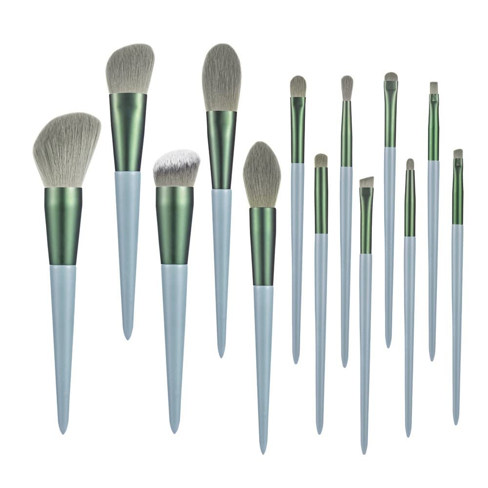 13-Piece Makeup Brush Set with Wooden Handles for Loose Powder