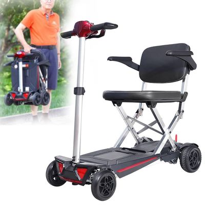 HZWJD Motorized 4-Wheel Mobility Scooter for Seniors, 125 kg Capacity, Red