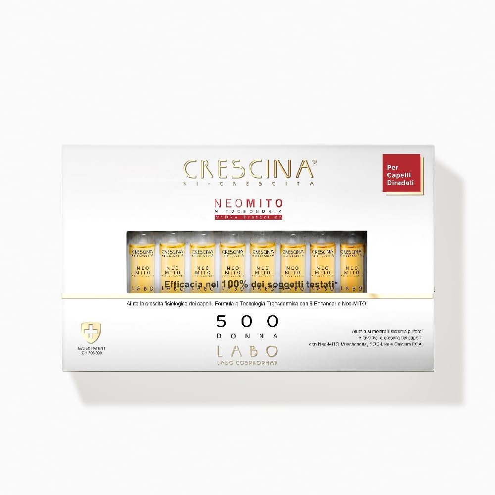 Crescina Transdermic NEO MITO 500 Re-Growth Treatment for Thinning Hair, Women's, 40 Ampoules