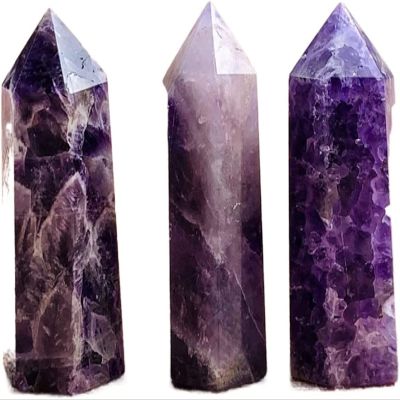 ICXLPMC Natural Rough Amethyst Crystal Point, 1 Piece