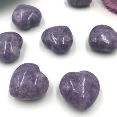IDGTTLDF Natural Amethyst Love Heart Palm Stone Quartz Crystal, Polished Gemstone, 1 Pc.