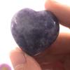 IDGTTLDF Natural Amethyst Love Heart Palm Stone Quartz Crystal, Polished Gemstone, 1 Pc. view 4