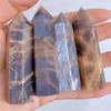 Natural Black Moonstone Crystal Tower with Gold Stripes, 1 Piece view 2