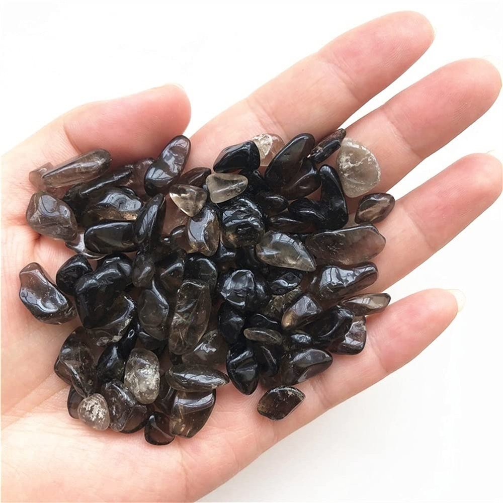 IDGTTLDF Natural Smoky Quartz Crystal Stones, Tumbled Gemstones, 7–9 mm