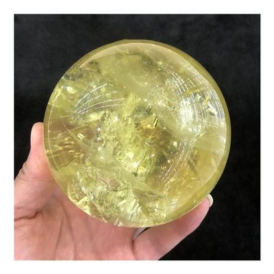 ICXLPMC Natural Crystal Quartz Rainbow Citrine Sphere for Home and Aquarium Decor