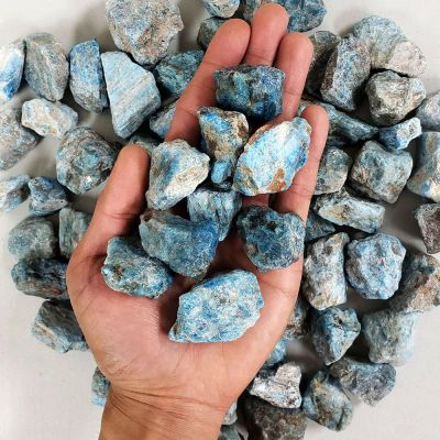 ICXLPMC Blue Apatite Raw Crystal Stones, 100 g (Size: 50 g)