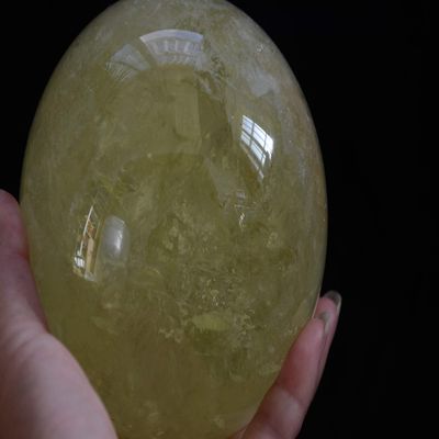 ICXLPMC Home Collection Genuine Tibetan Himalayan Clear Yellow Citrine Quartz Sphere, 10.8 cm – Spiritual – Yuebang