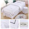 Surwin 4-Piece Massage Table Cover Set with Face Hole, Beauty Spa Sheet and Table Skirt Set, Soft and Breathable, White, 180 x 60 cm view 2
