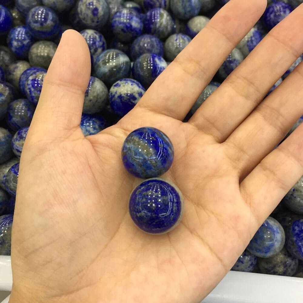 ICXLPMC Home Natural Small Blue Lapis Lazuli Quartz Sphere Crystal Ball Stone 2cm (Set of 3)