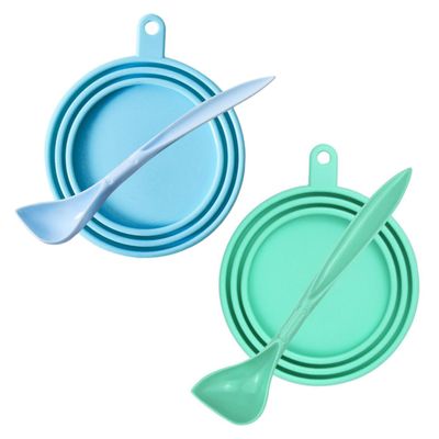 Milisten Silicone Can Lids 4 Pack with Pet Spoons