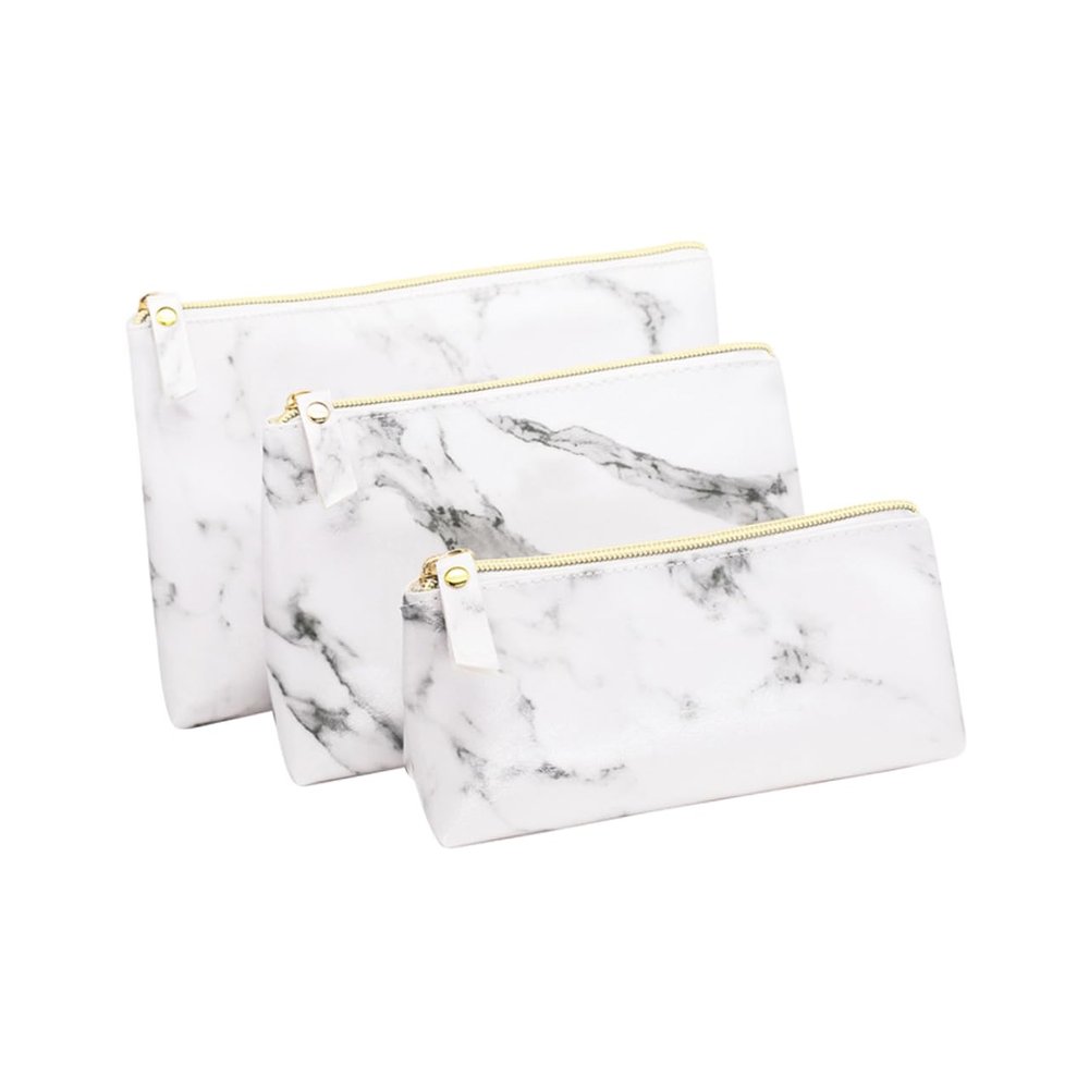 3-Piece Makeup Bag Kit with Zippers