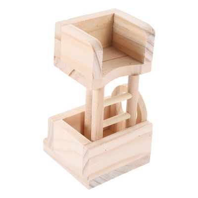 Supvox Wooden Hamster Observatory Tower for Hamsters and Mice, Beige