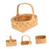 MAGICLULU Braided Wooden Basket with Handle, Portable Wedding Gift Basket for Storing Small Items and Tea Leaves, Khaki view 2